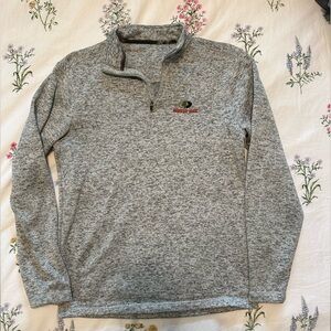 Grey Mossy Oak Quarter Zip Fleece Sweatshirt